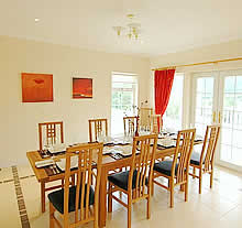 8 seater dining table with large french doors